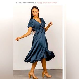 Baltic Born “Poppy” Satin Midi Dress